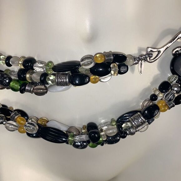 Vintage 90’s Beaded Hip Belt Coldwater Creek Multi Beaded Boho Statement Belt XL - Picture 7 of 16